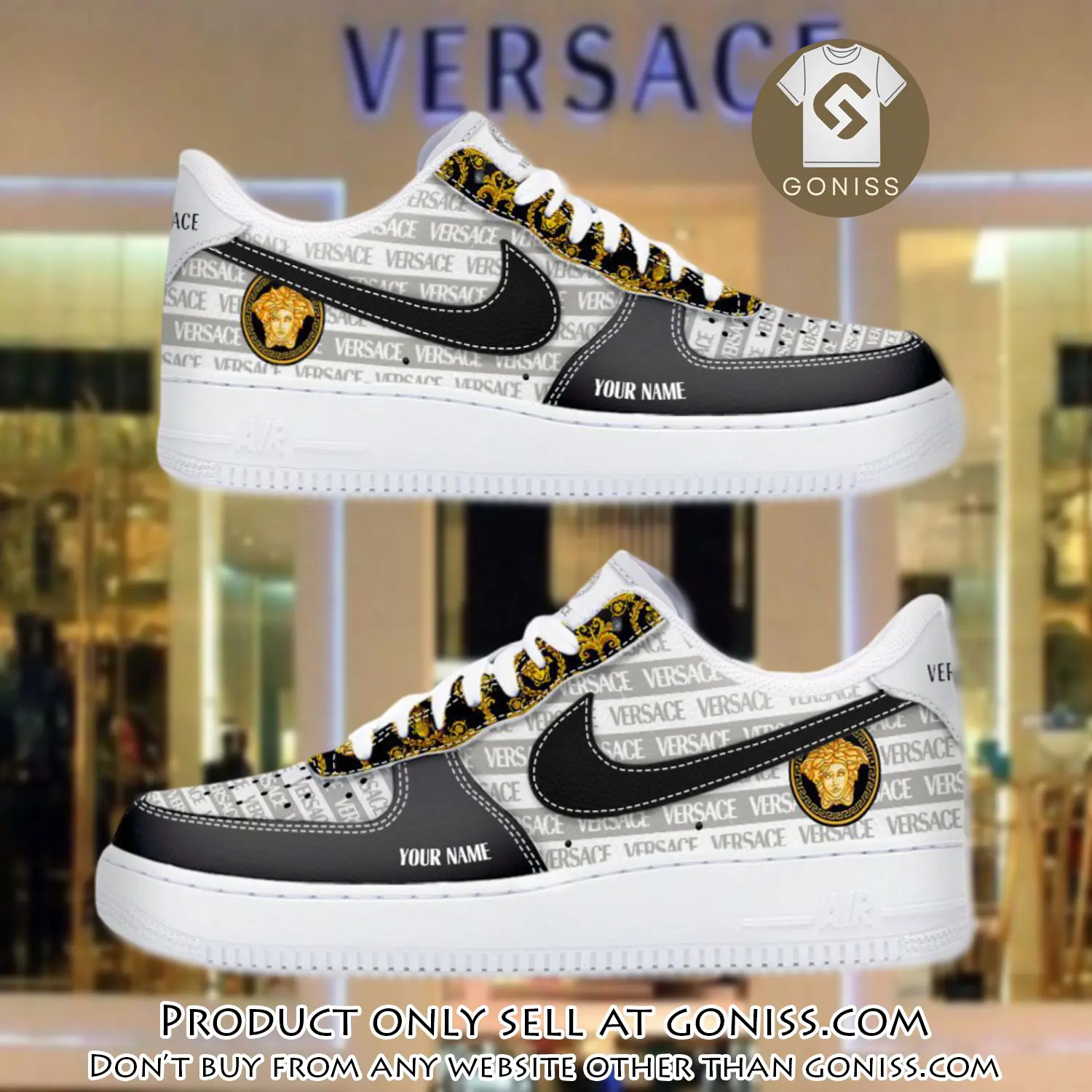 Personalized versace luxury air force 1 sneakers limited af1 shoes oaf1019 gn5023640